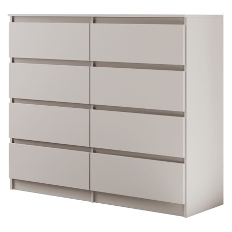 Komoda LEMON 120/140 cm – 8 szuflad, nowoczesna, kaszmir