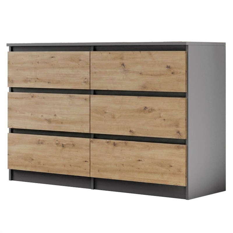 Komoda LEMON 120/140 cm – 6 szuflad, nowoczesna do salonu