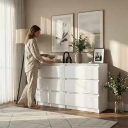 Komoda LEMON 120/140 cm – 6 szuflad, nowoczesna do salonu