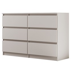 Komoda LEMON 120/140 cm – 6 szuflad, nowoczesna do salonu