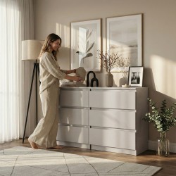 Komoda LEMON 120/140 cm – 6 szuflad, nowoczesna do salonu