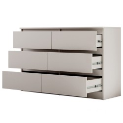Komoda LEMON 120/140 cm – 6 szuflad, nowoczesna do salonu