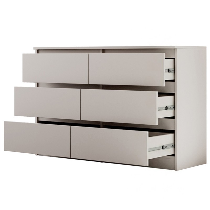 Komoda LEMON 120/140 cm – 6 szuflad, nowoczesna do salonu