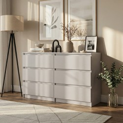 Komoda LEMON 120/140 cm – 6 szuflad, nowoczesna do salonu