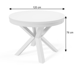 Okrągły stół rozkładany NORDIC– nowoczesny do jadalni