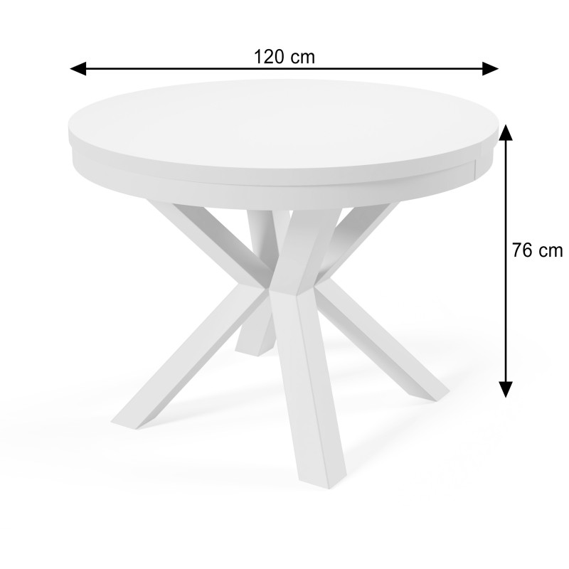 Okrągły stół rozkładany NORDIC– nowoczesny do jadalni