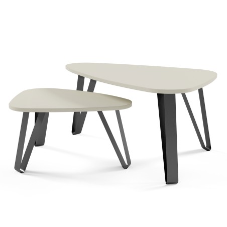 Stolik kawowy OVIO zestaw 2 – stolik z metalową ramą