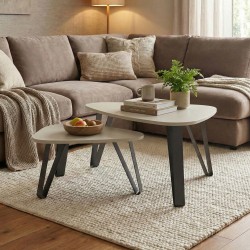 Stolik kawowy OVIO zestaw 2 – stolik z metalową ramą