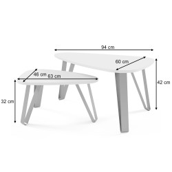 Stolik kawowy OVIO zestaw 2 – stolik z metalową ramą