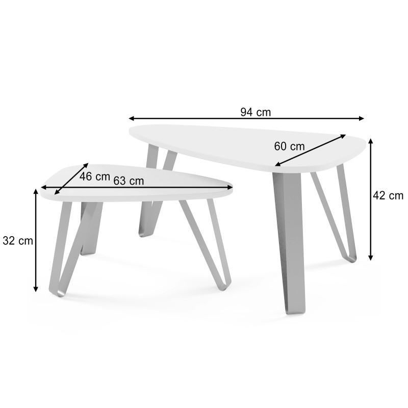Stolik kawowy OVIO zestaw 2 – stolik z metalową ramą