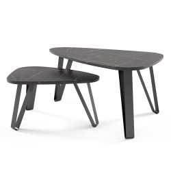 Stolik kawowy OVIO zestaw 2 – stolik z metalową ramą