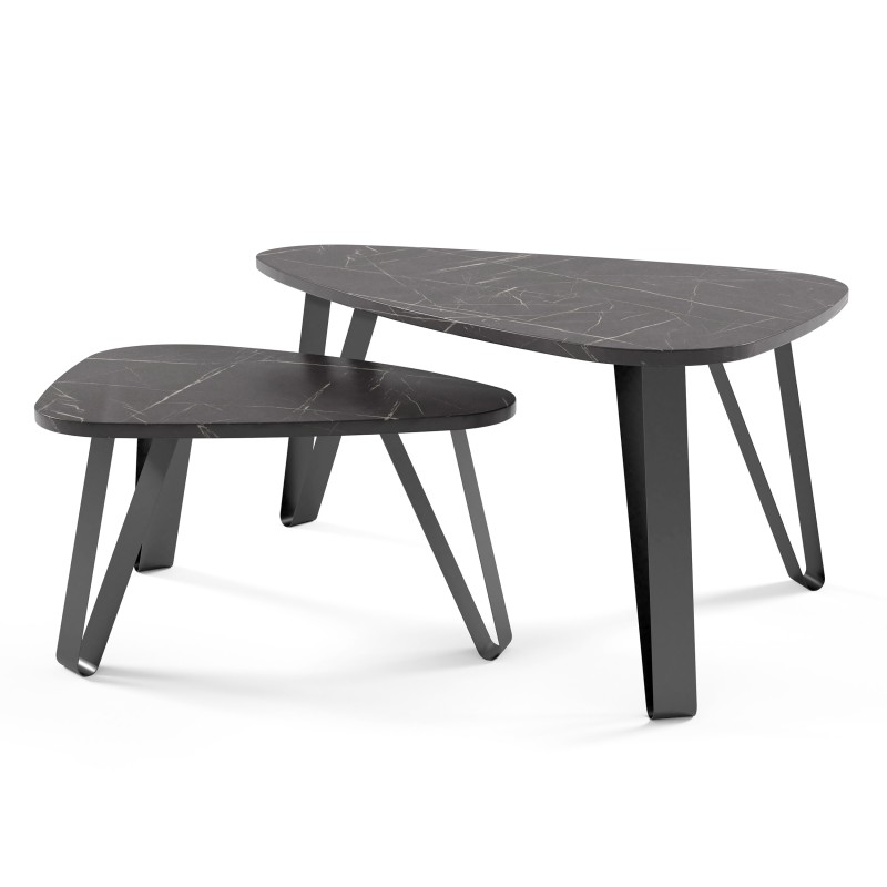 Stolik kawowy OVIO zestaw 2 – stolik z metalową ramą