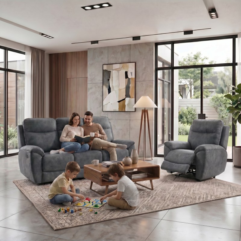 Zestaw wypoczynkowy DOLCE z funkcją relax – sofa 3-osobowa i fotel