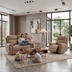 Zestaw wypoczynkowy DOLCE z funkcją relax – sofa 3-osobowa i fotel
