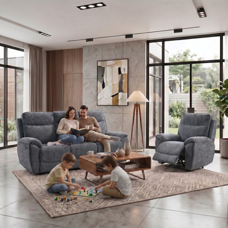 Zestaw wypoczynkowy DOLCE z funkcją relax – sofa 3-osobowa i fotel