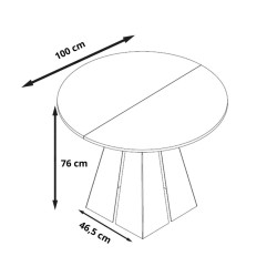 Stół rozkładany FUELO – okrągły stół do jadalni 100/120 cm