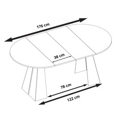 Stół rozkładany FUELO – okrągły stół do jadalni 100/120 cm