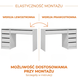 Biurko MALTA 120 cm – Biurko z 5 Szufladami