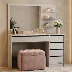 Toaletka MALTA z Lustrem 120 cm – 5 Szuflad