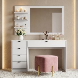 Toaletka MALTA z Uchwy­tami i Lustrem – 5 Szuflad 120 cm