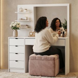 Toaletka MALTA z Uchwy­tami i Lustrem – 5 Szuflad 120 cm