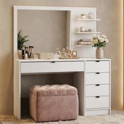 Toaletka MALTA z Uchwy­tami i Lustrem – 5 Szuflad 120 cm