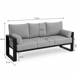 Sofa ogrodowa trzyosobowa VERDINO II | BeautySofa24.pl