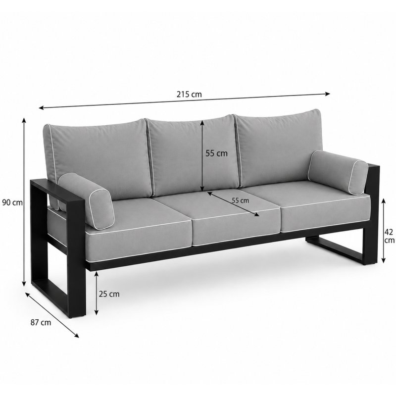 Sofa ogrodowa trzyosobowa VERDINO II | BeautySofa24.pl