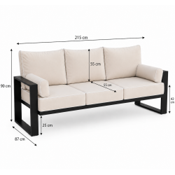 Sofa ogrodowa trzyosobowa VERDINO | BeautySofa24.pl