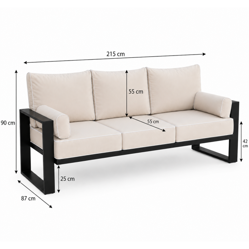 Sofa ogrodowa trzyosobowa VERDINO | BeautySofa24.pl