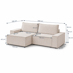 Narożnik z funkcją spania SAN REMO ❤︎ BeautySofa24.pl