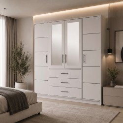 Szafa z szufladami i lustrem BALID D4 | BeautySofa24.pl