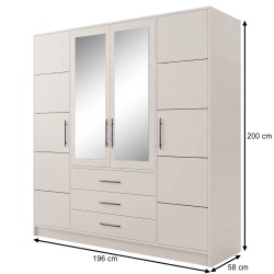 Szafa z szufladami i lustrem BALID D4 | BeautySofa24.pl