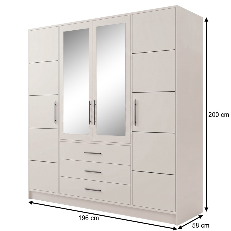 Szafa z szufladami i lustrem BALID D4 | BeautySofa24.pl
