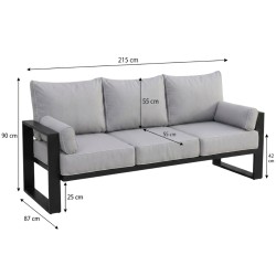 Sofa ogrodowa trzyosobowa VERDINO | BeautySofa24.pl