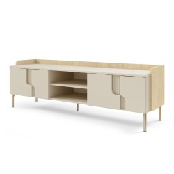 Szafka RTV POSITIVO 160 cm – 4 Drzwi, TIP-ON, Metalowe Nogi