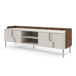 Szafka RTV POSITIVO 160 cm – 4 Drzwi, TIP-ON, Metalowe Nogi
