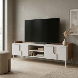 Szafka RTV POSITIVO 160 cm – 4 Drzwi, TIP-ON, Metalowe Nogi