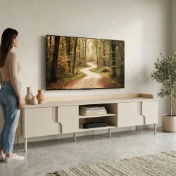 Szafka RTV POSITIVO 200 cm – 4 Drzwi, TIP-ON, Metalowe Nogi