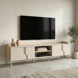 Szafka RTV POSITIVO 200 cm – 4 Drzwi, TIP-ON, Metalowe Nogi