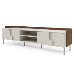Szafka RTV POSITIVO 200 cm – 4 Drzwi, TIP-ON, Metalowe Nogi