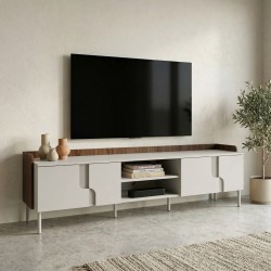 Szafka RTV POSITIVO 200 cm – 4 Drzwi, TIP-ON, Metalowe Nogi