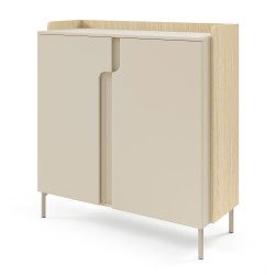 Komoda wysoka POSITIVO 103 cm – 2 drzwi, TIP-ON, metalowe nogi