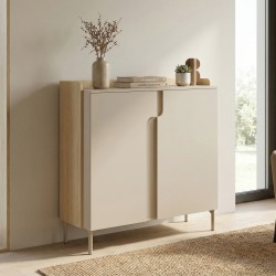 Komoda wysoka POSITIVO 103 cm – 2 drzwi, TIP-ON, metalowe nogi