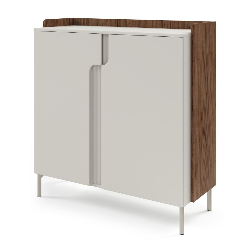 Komoda wysoka POSITIVO 103 cm – 2 drzwi, TIP-ON, metalowe nogi