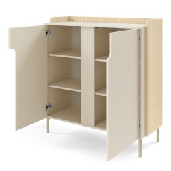 Komoda wysoka POSITIVO 103 cm – 2 drzwi, TIP-ON, metalowe nogi
