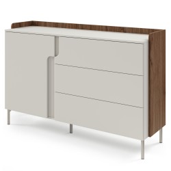 Komoda POSITIVO 140 cm – 1 Drzwi, 3 Szuflady, TIP-ON