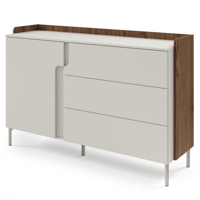 Komoda POSITIVO 140 cm – 1 Drzwi, 3 Szuflady, TIP-ON