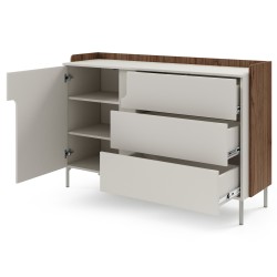 Komoda POSITIVO 140 cm – 1 Drzwi, 3 Szuflady, TIP-ON