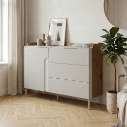 Komoda POSITIVO 140 cm – 1 Drzwi, 3 Szuflady, TIP-ON